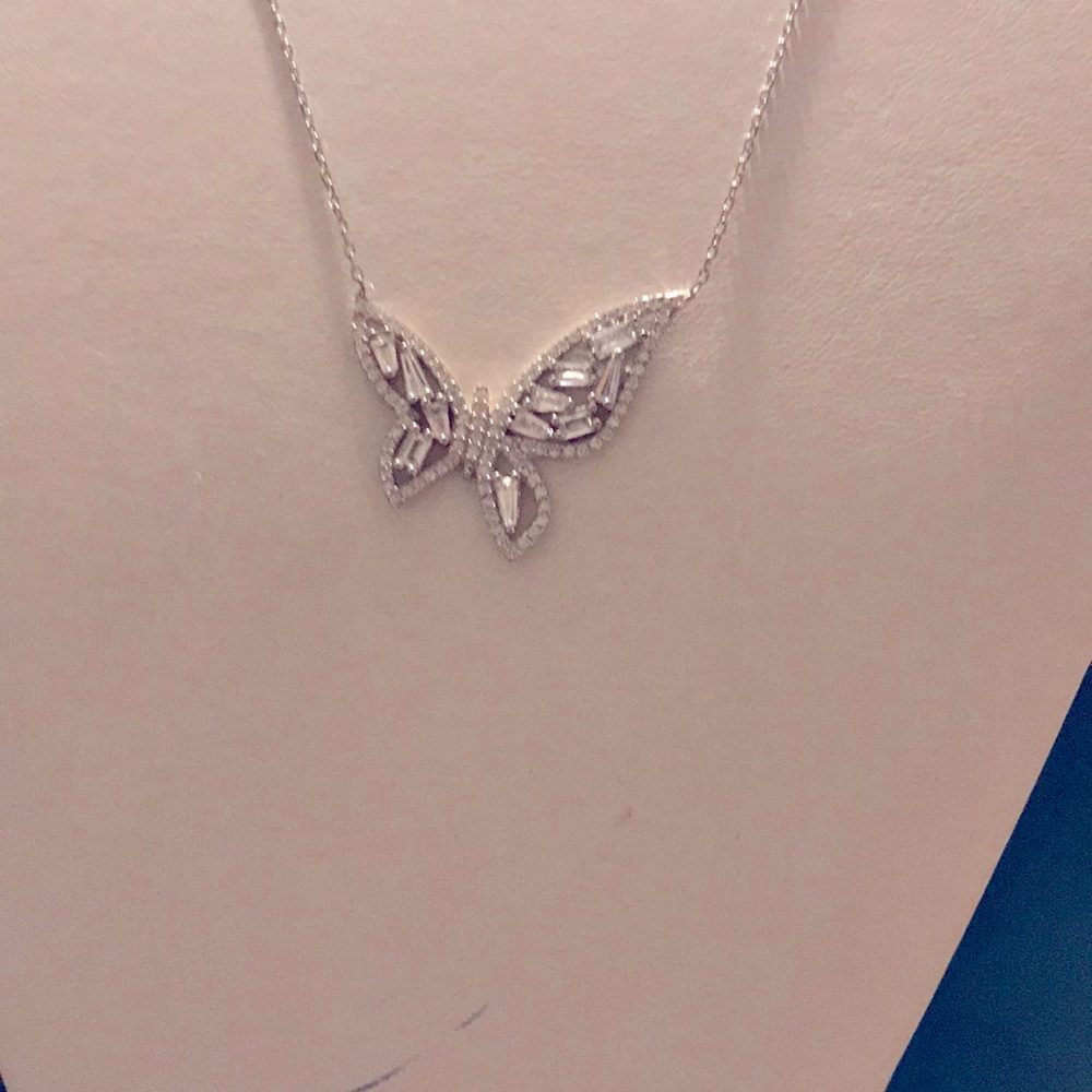 Silver butterfly necklace